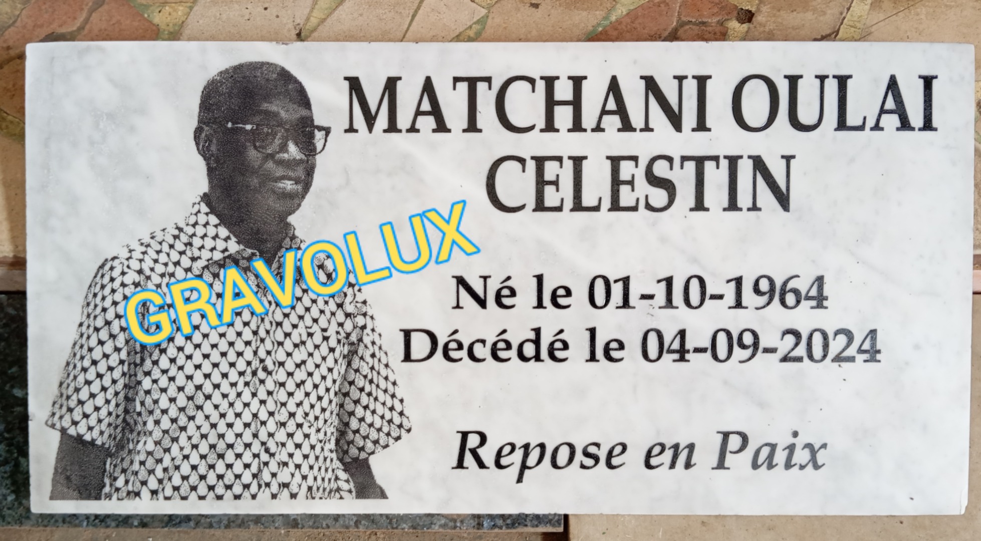 Plaque mortuaire personnalisée